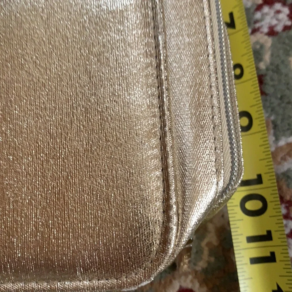 NEW Lancôme Cosmetic case gold metallic Vanity Bag Makeup Organizer Travel